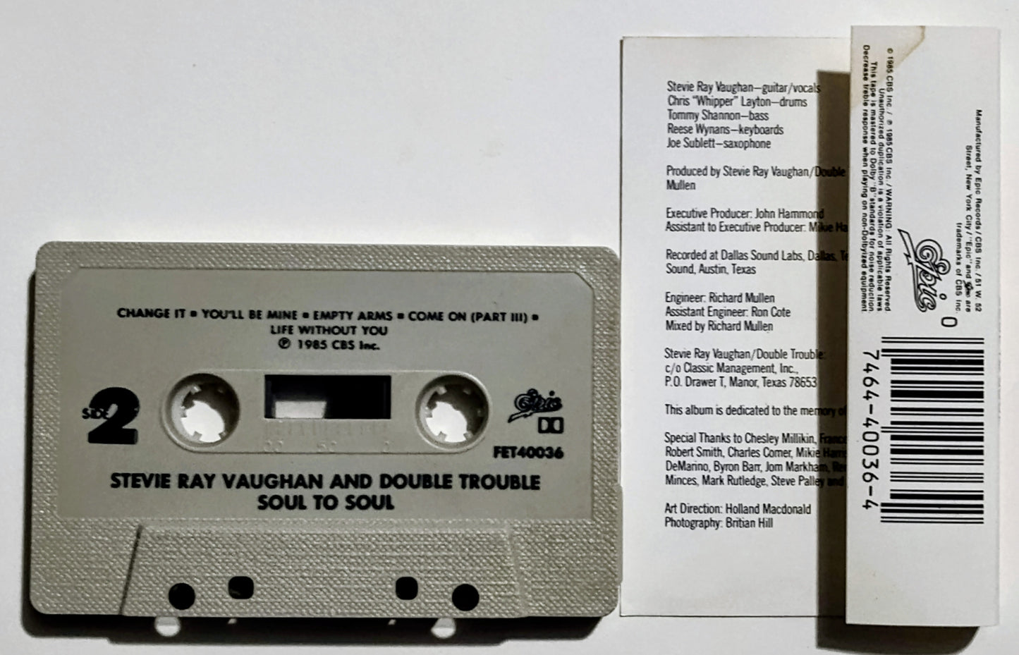 Stevie Ray Vaughn And Double Trouble - "Soul To Soul" - CASSETTE TAPE VG+/VG