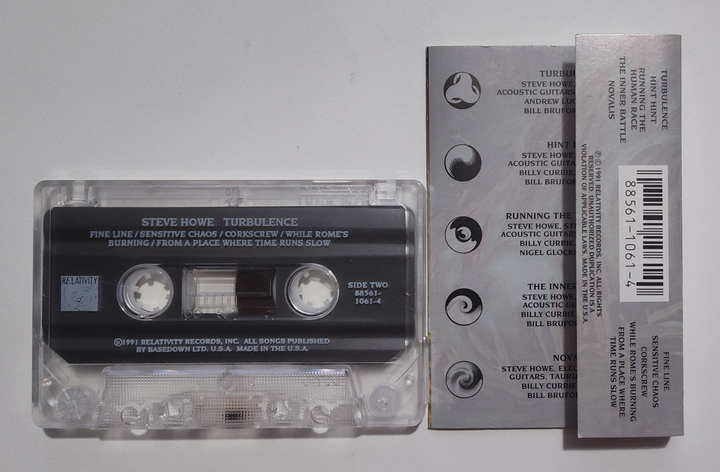 Steve Howe - "Turbulence" - CASSETTE TAPE VG+/VG+