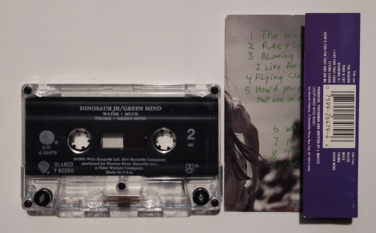 Dinosaur Jr - "Green Mind" - CASSETTE TAPE (SR; DOLBY HX PRO B NR) VG+/VG+