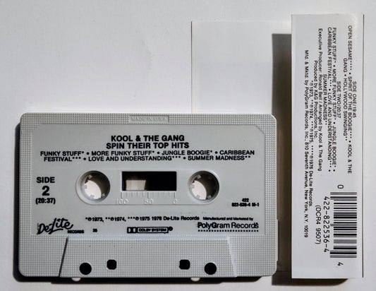 Kool & The Gang - "Spin Their Top Hits" - CASSETTE TAPE VG+/VG+