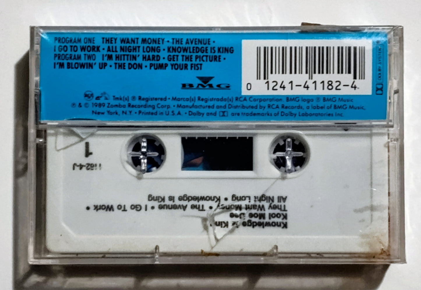 Kool Moe Dee - "Knowledge Is King" - CASSETTE TAPE VG+/M (Sealed; broken case; broken seal)