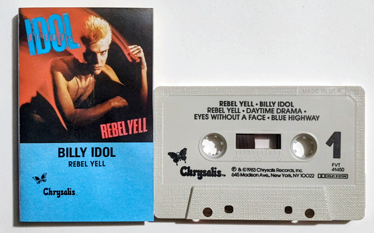 Billy Idol - "Rebel Yell" - CASSETTE TAPE G+/VG (Light cover damage)