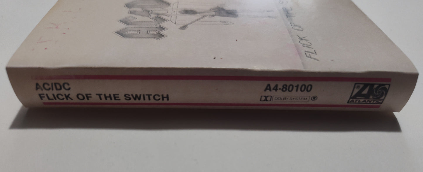 AC/DC - "Flick Of The Switch" - CASSETTE TAPE (DOLBY; Club version) G+/VG