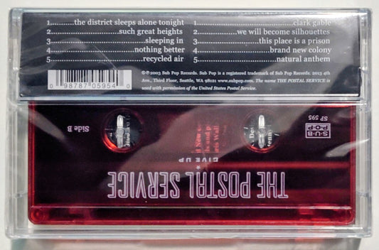 Postal Service, The - "Give Up" - INDIE CASSETTE TAPE (Translucent red shell) M/M (Sealed)