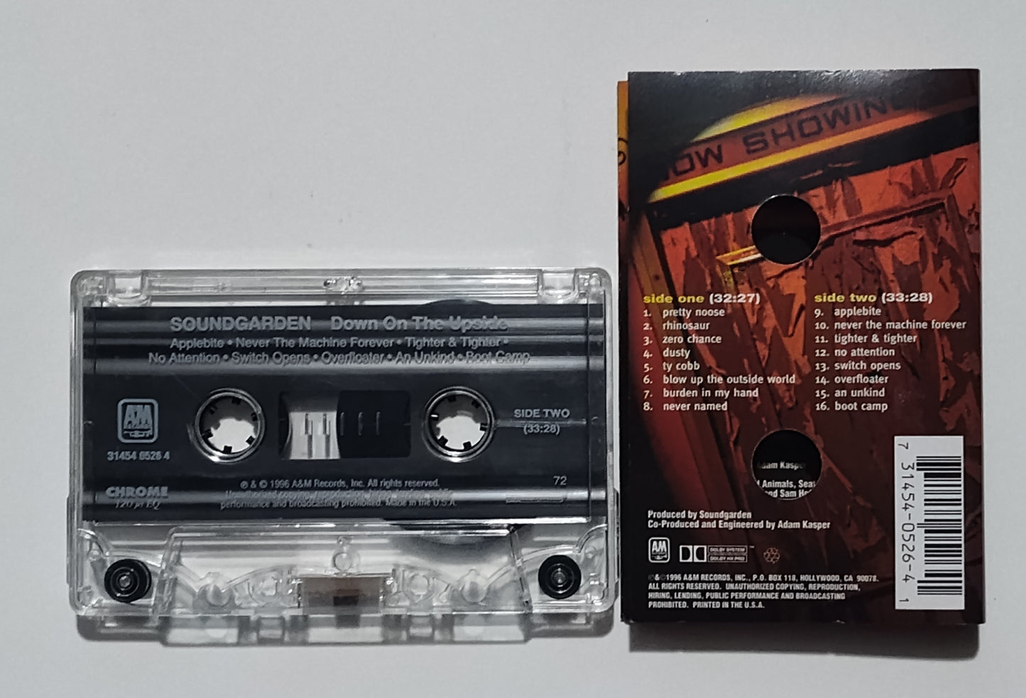 Soundgarden - "Down On The Upside" - CASSETTE TAPE (Chrome) VG+/VG+