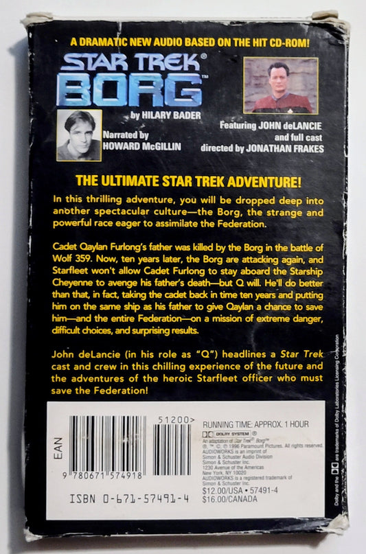 Star Trek TNG Audio Program - "BORG" - CASSETTE TAPE G+/NM
