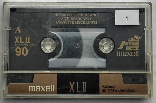 Blank - Maxell XL II Standard (90-Minute; Vintage wide-window style; grey shell; Loose/Pre-Recorded/With J-Card; No sticker labels; SOLD AS IS)
