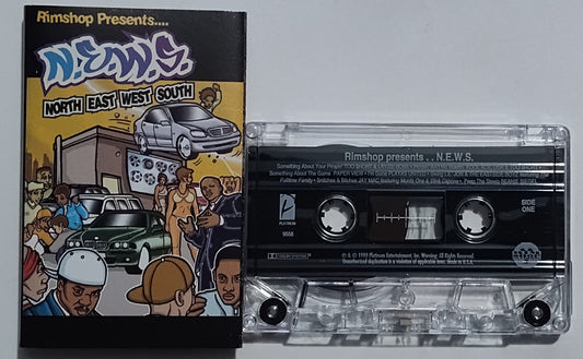 Various Artists - "Rimshop Presents...N.E.W.S- North, East, West, South" - CASSETTE TAPE (BMG/RARE!) VG+/VG+