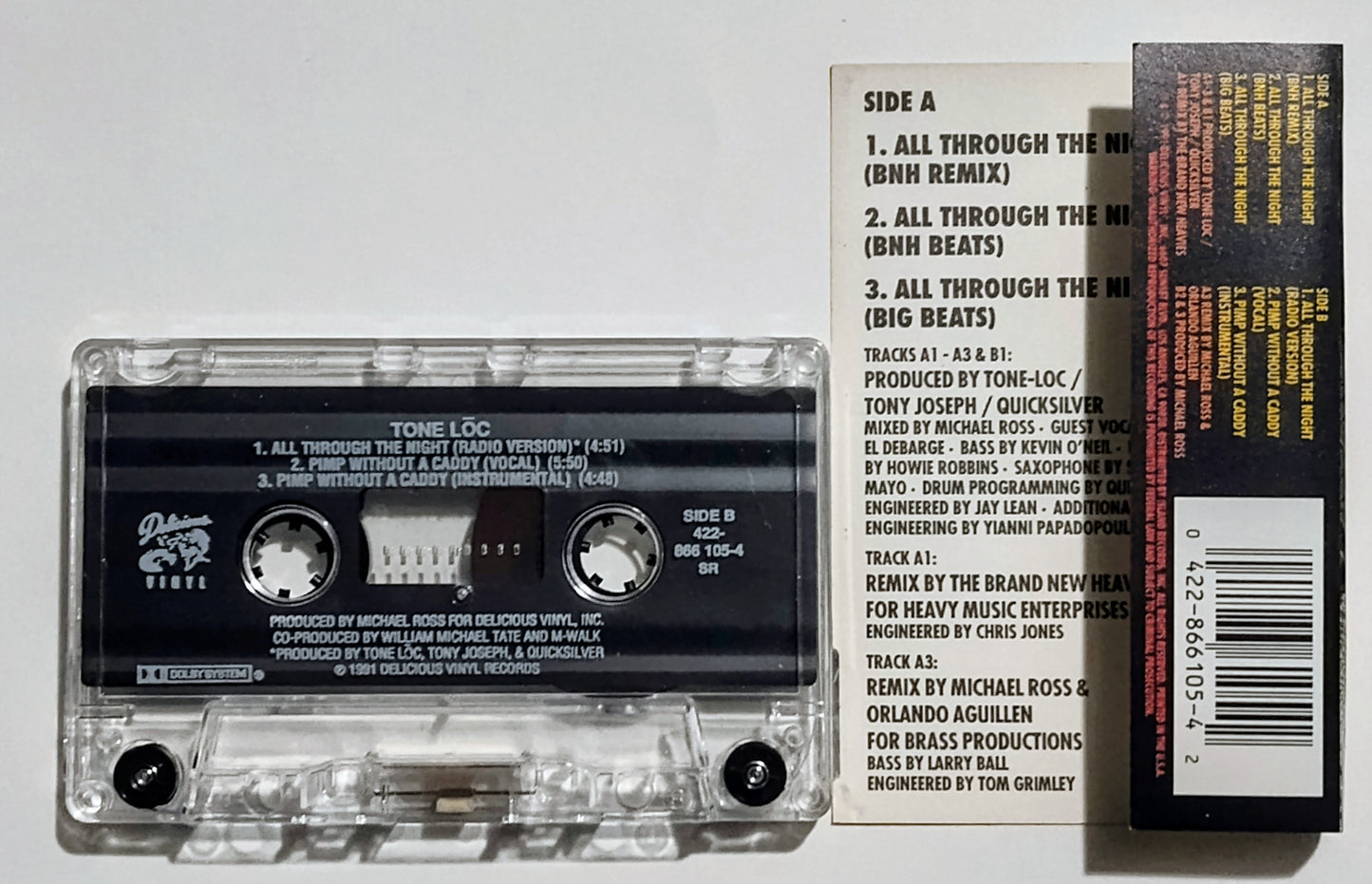 Tone Lōc - "All Through The Night" - CASSETTE TAPE (MAXI) NM/NM