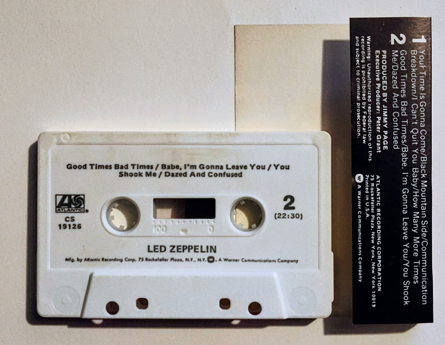 Led Zeppelin - "Led Zeppelin (1)" - CASSETTE TAPE VG+/VG (Shell discoloration; does not affect play)