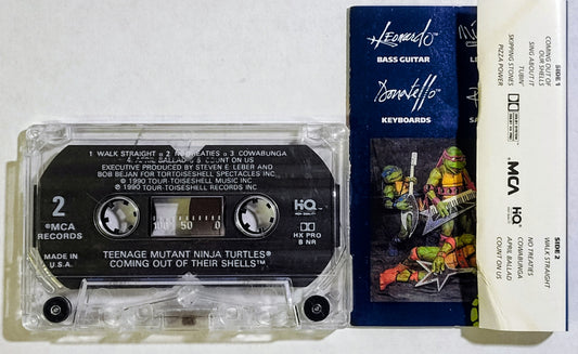 Teenage Mutant Ninja Turtles - “Coming Out Of Their Shells” - CASSETTE TAPE VG+/VG (Cracked shell; does not affect playback)