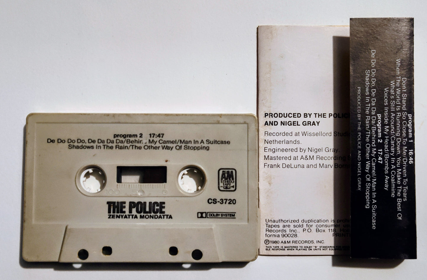 Police, The - "Zenyatta Mondatta" - CASSETTE TAPE (DOLBY) G+/G+