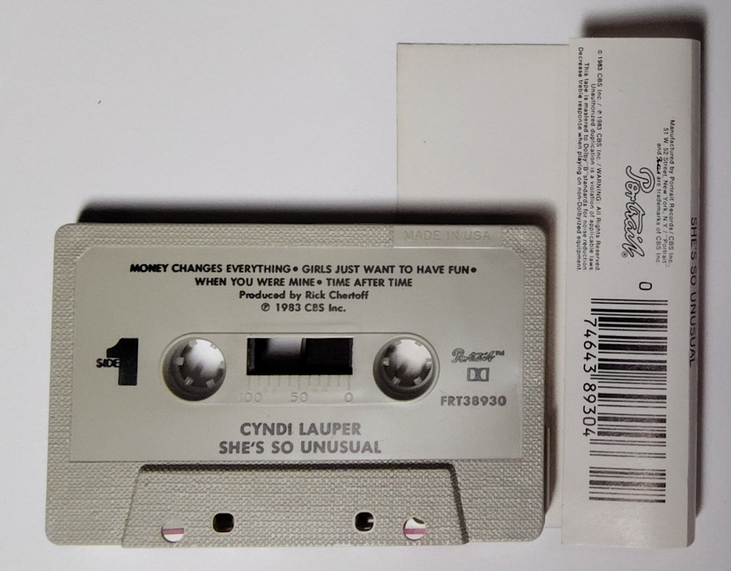 Cyndi Lauper - "She's So Unusual" - CASSETTE TAPE (DOLBY)VG/VG+