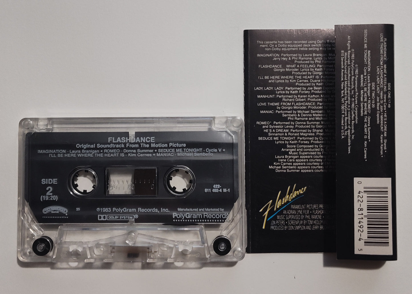Various Artists - "Flashdance Soundtrack" - CASSETTE TAPE (DOLBY) VG+/VG+