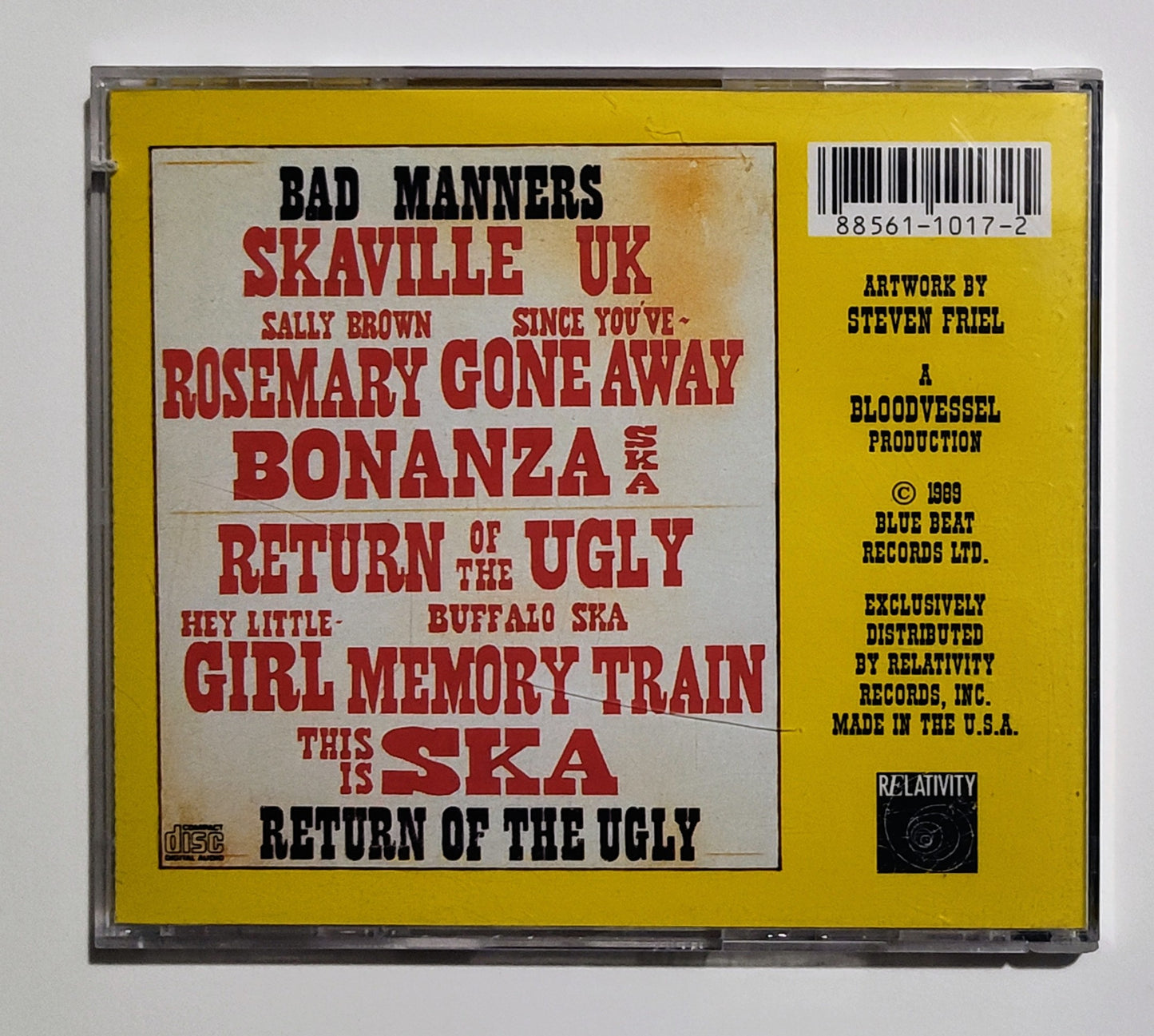 Bad Manners - "Return Of The Ugly" - INDIE COMPACT DISC VG/VG