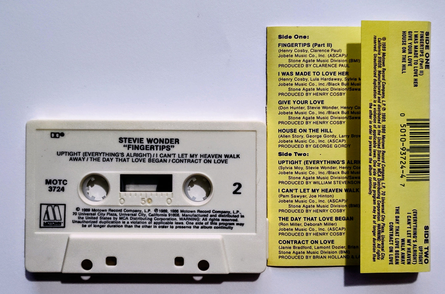 Stevie Wonder - "Fingertips" - CASSETTE TAPE (DOLBY) NM/NM