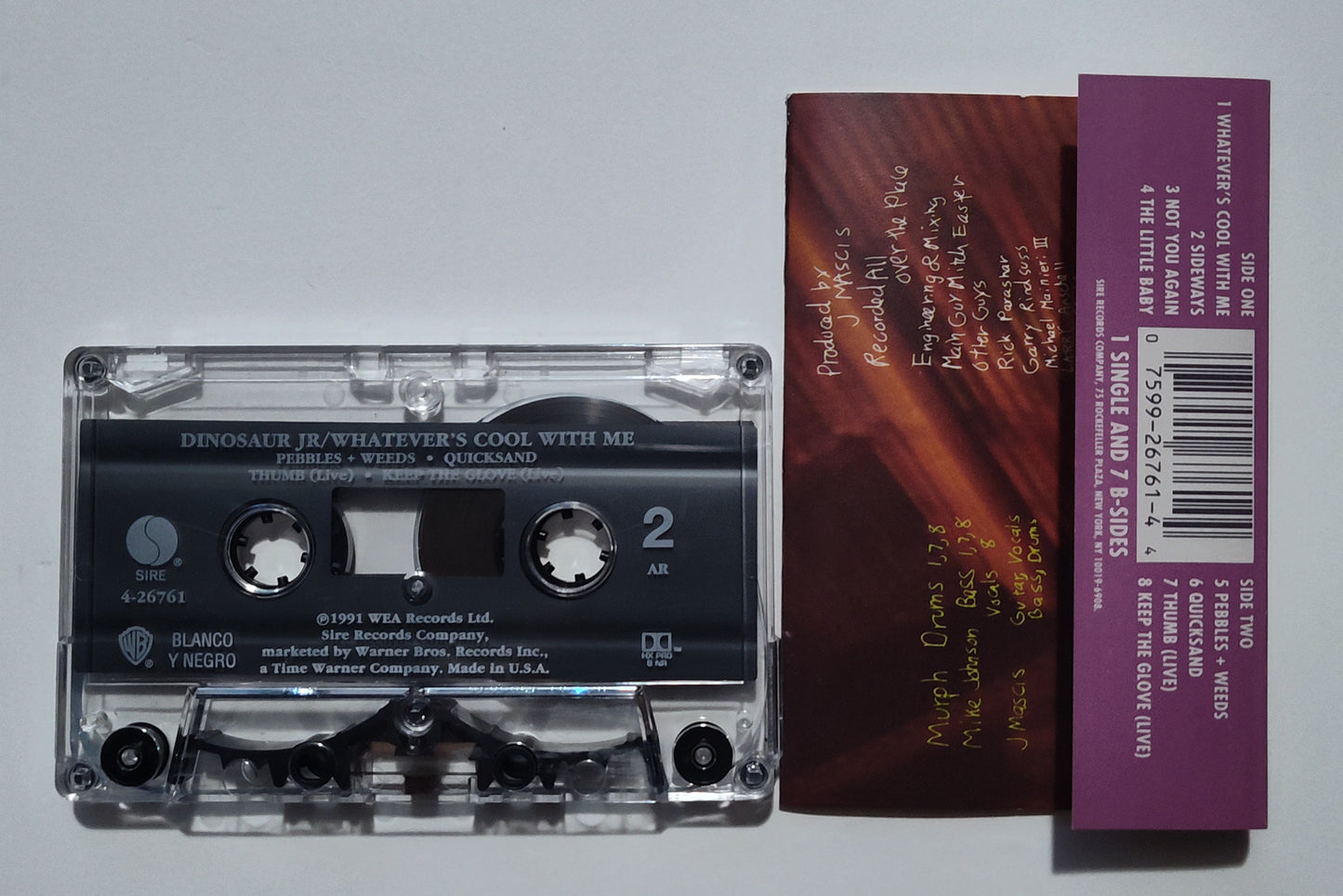 Dinosaur Jr - "Whatever's Cool With Me" - CASSETTE TAPE (DOLBY HX PRO B NR) VG+/VG+