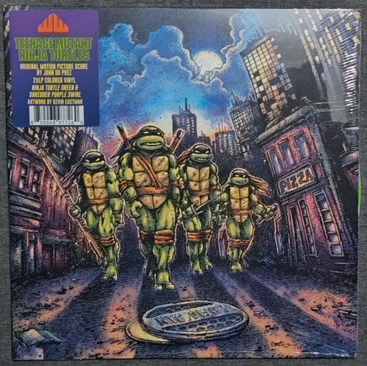 John Du Prez - "Teenage Mutant Ninja Turtles Motion Picture Score" - VINYL RECORD ("Turtle Green and Shredder Purple" 2x Color Vinyl) NM/M (Sealed)