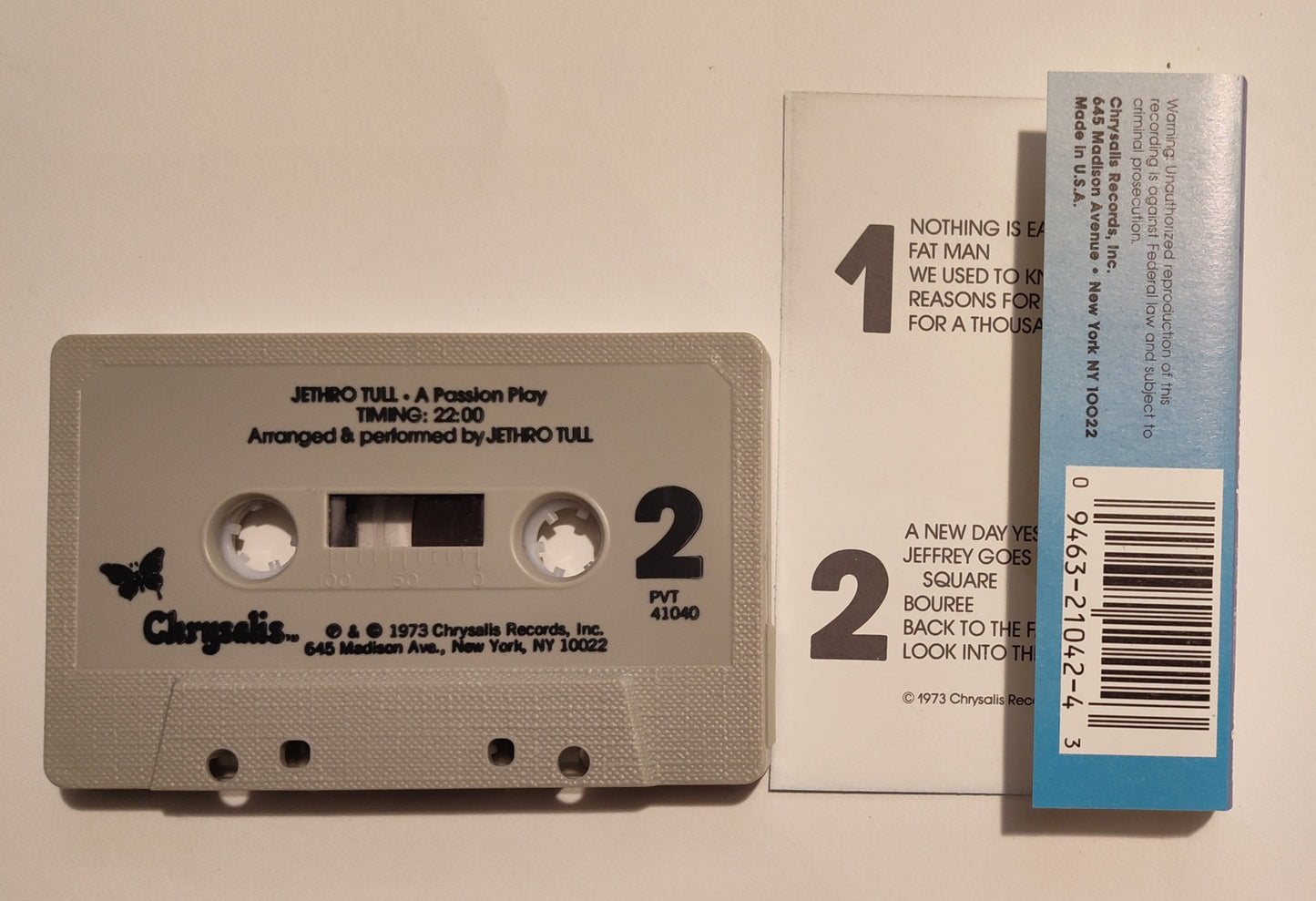 Jethro Tull - "Stand Up" - CASSETTE TAPE NM/NM
