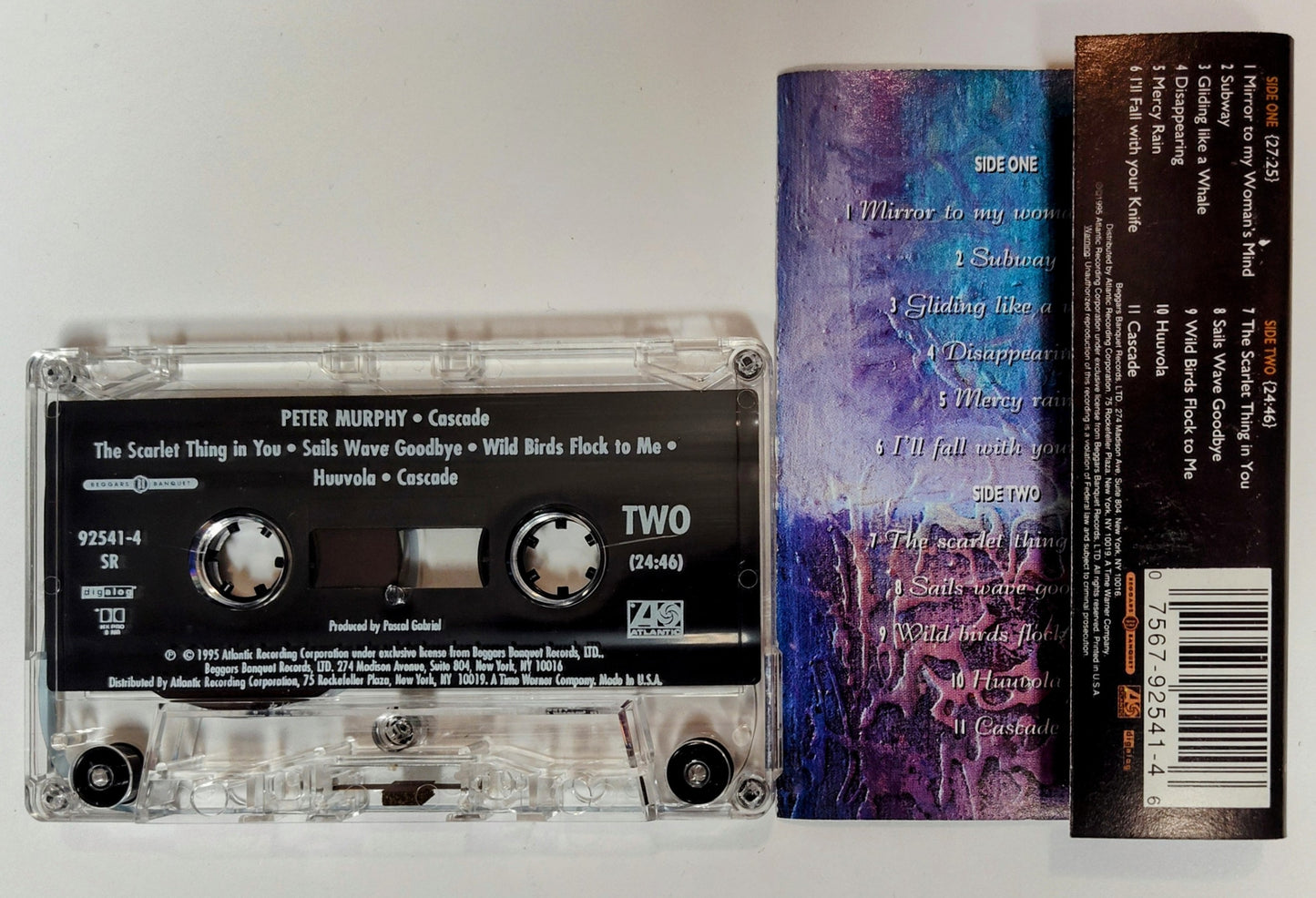 Peter Murphy (Bauhaus) - "Cascade" - CASSETTE TAPE (SR;DIGalog;DOLBY HX PRO B NR) VG+/VG+