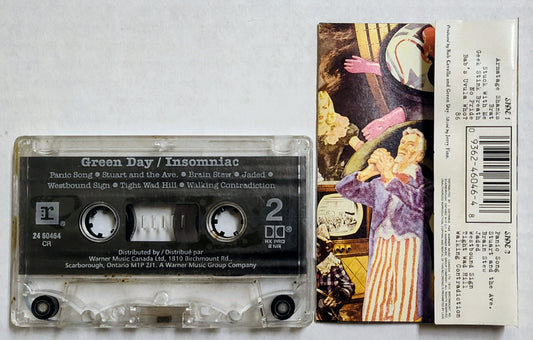 Green Day - “Insomniac” - CASSETTE TAPE VG/FAIR (See notes!)