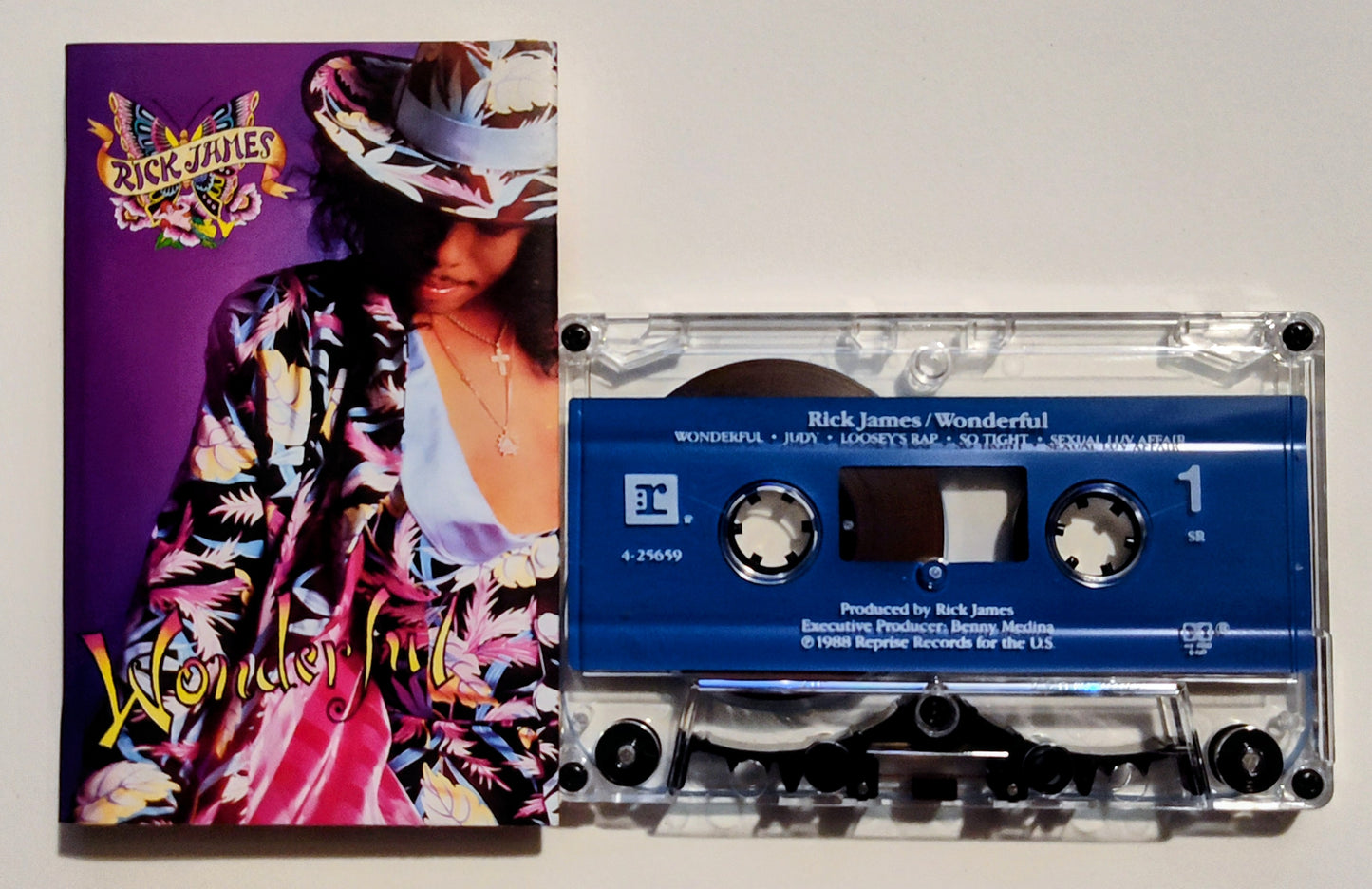 Rick James - "Wonderful" - CASSETTE TAPE (SR; DOLBY HX PRO B NR) VG/VG+ (Drill hole in spine)