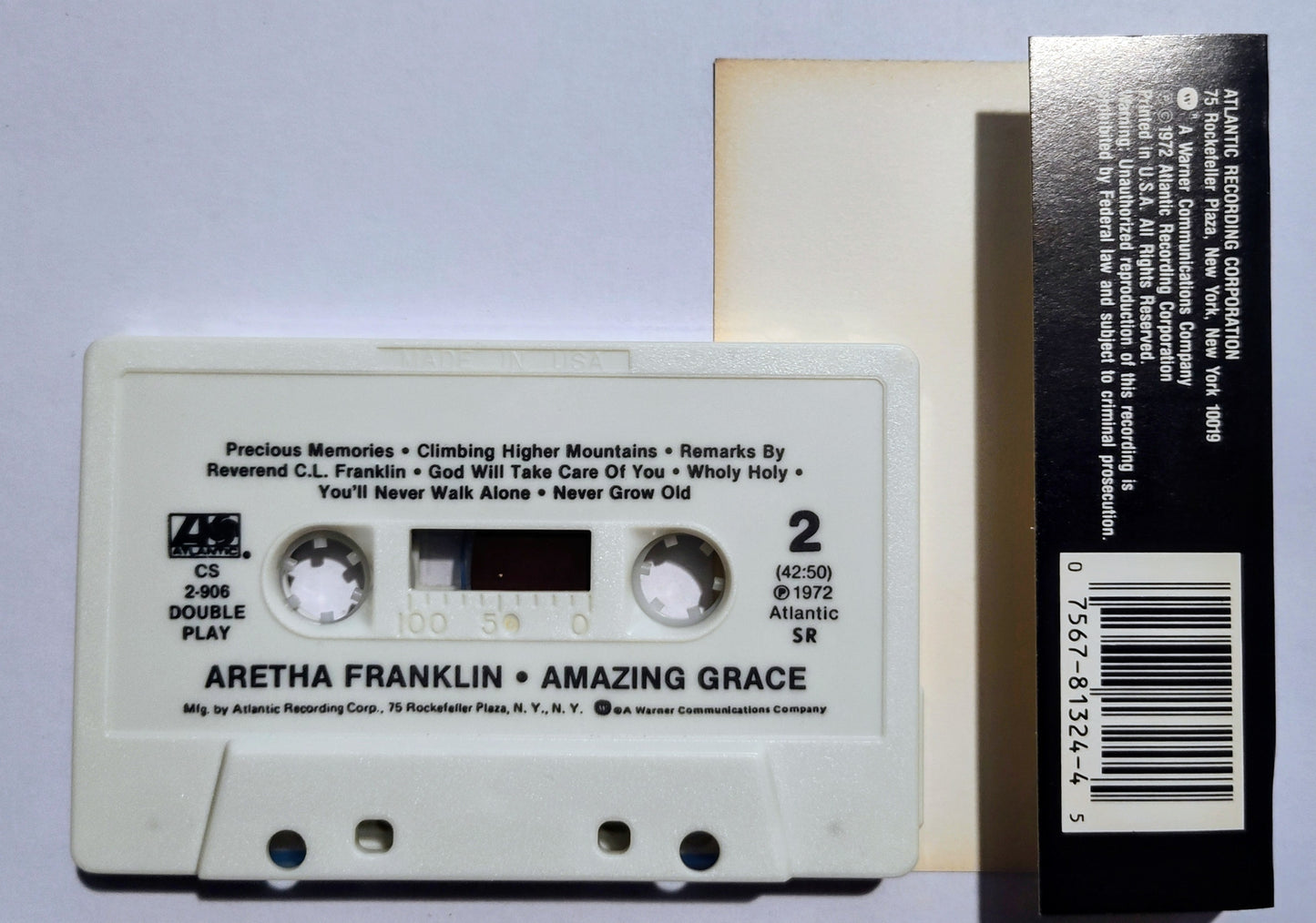 Aretha Franklin - "Amazing Grace" - CASSETTE TAPE VG+/VG+