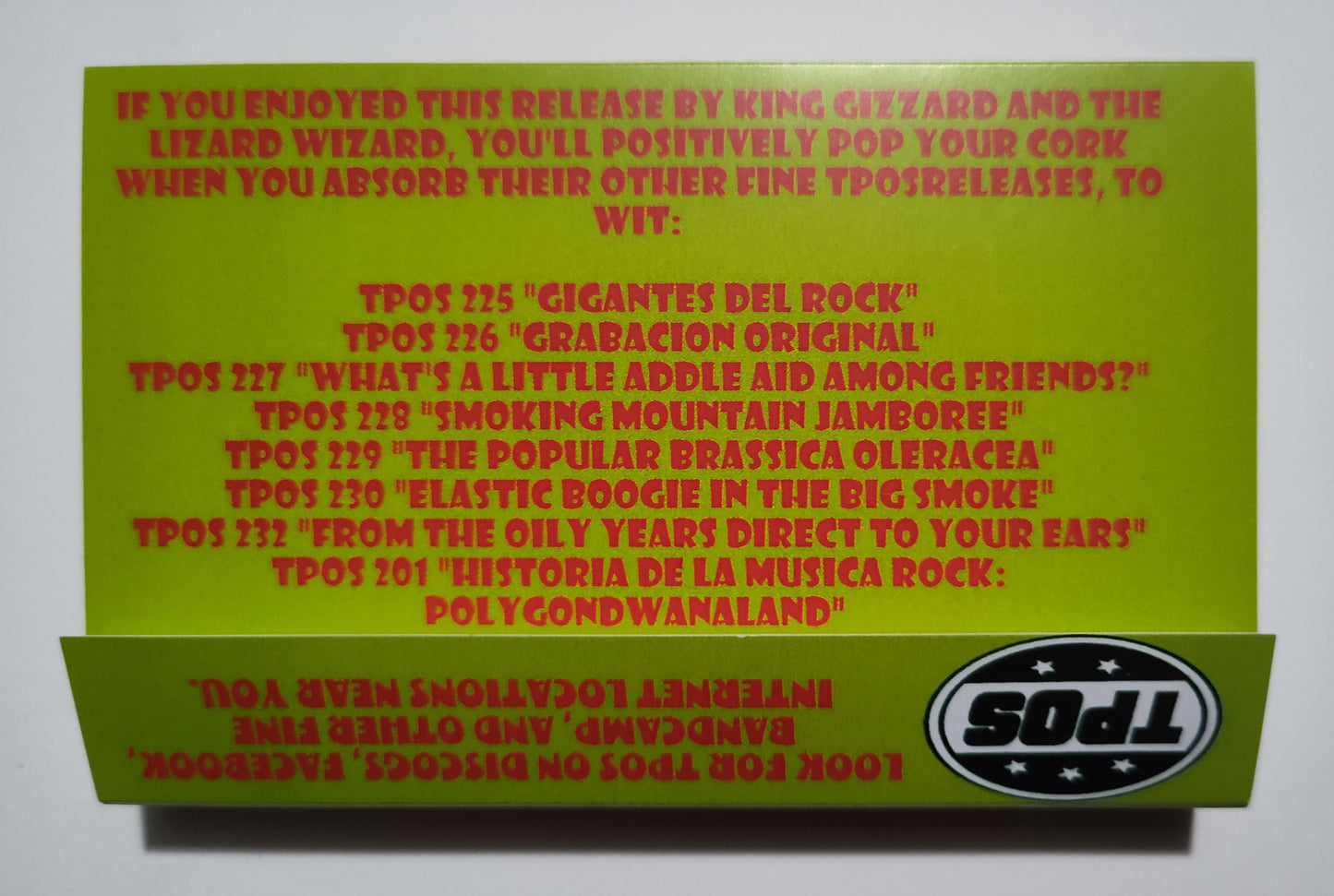 King Gizzard - "Paris 1919" - INDIE CASSETTE TAPE M/M