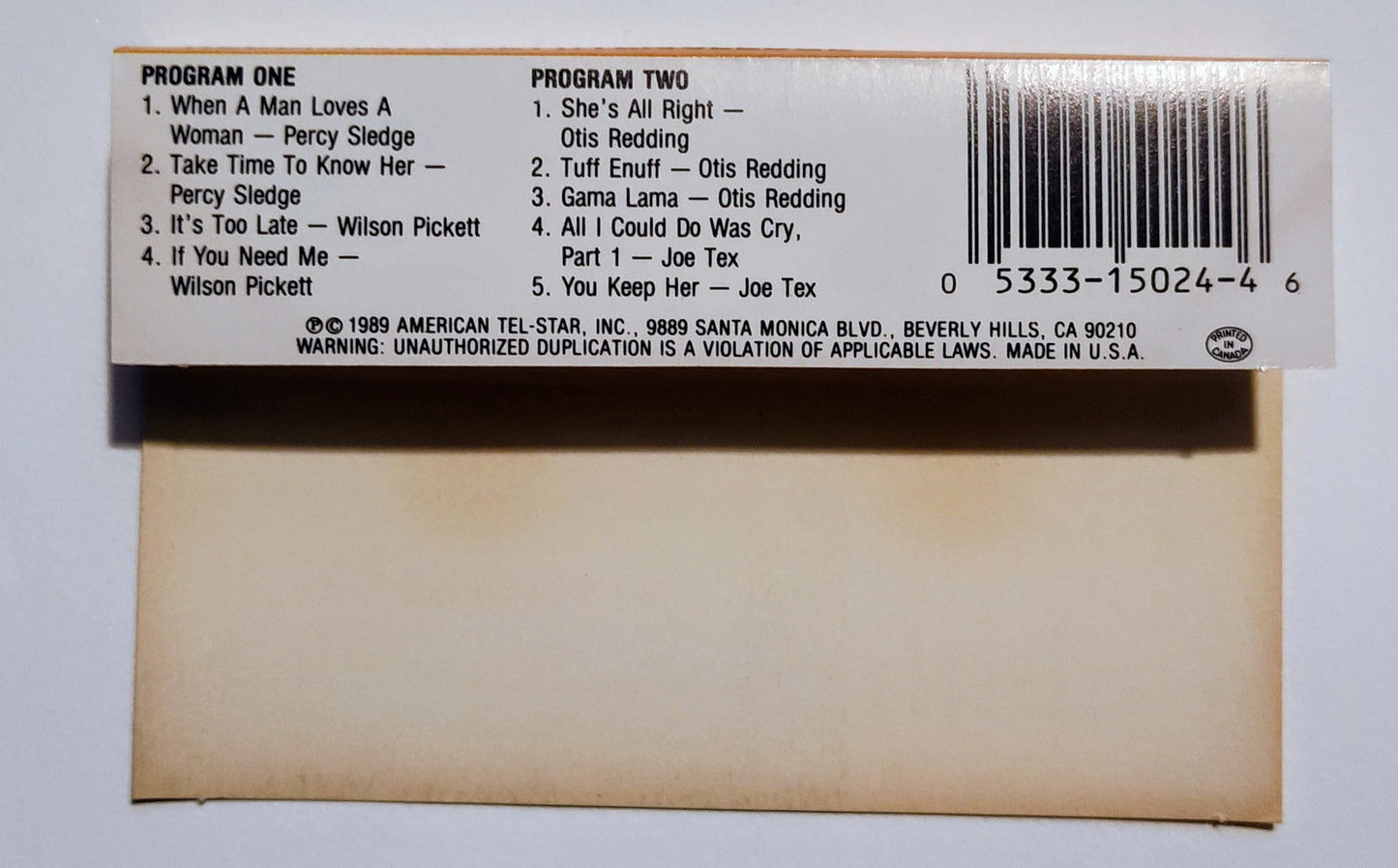 Various Artists - "SOUL X FOUR Compilation" - CASSETTE TAPE (DOLBY) VG+/VG+