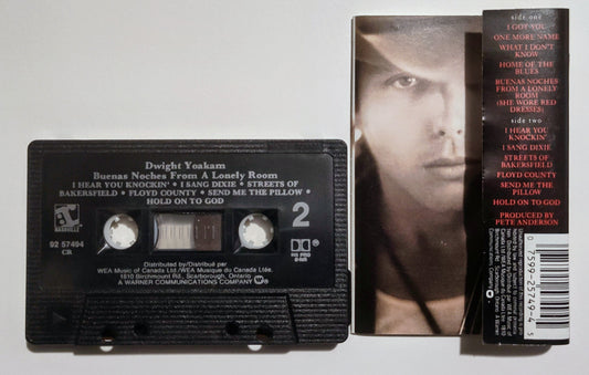 Dwight Yoakam - "Buenas Noches From A Lonely Room" - CASSETTE TAPE (Canada; black shell; DOLBY HX PRO B NR) VG/VG+