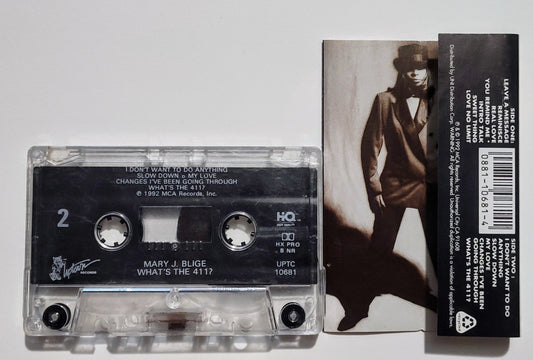 Mary J. Blige - "What's The 411?" - CASSETTE TAPE (DOLBY HX PRO B NR) VG+/VG+