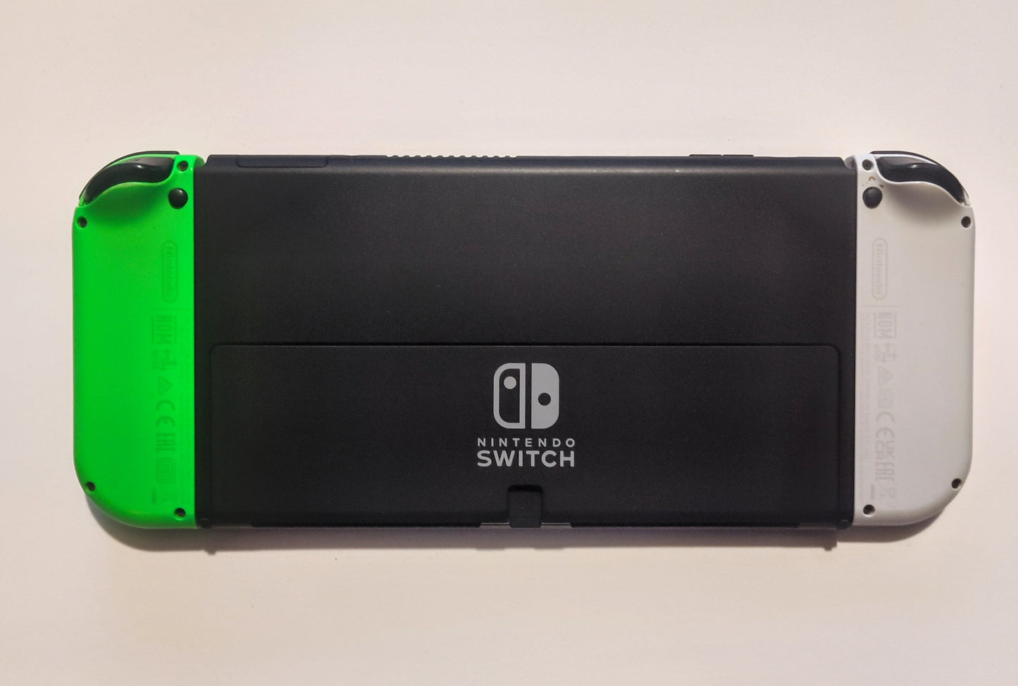 Nintendo Switch OLED 64GB (Complete System; White + Green Joycons; + SD Card) - VG+ Overall (Faint scratches to screen; Free shipping)
