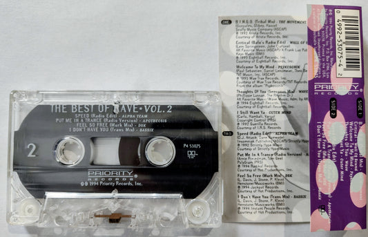 Various Artists - “The Best Of Rave Volume 2” - CASSETTE TAPE VG/VG