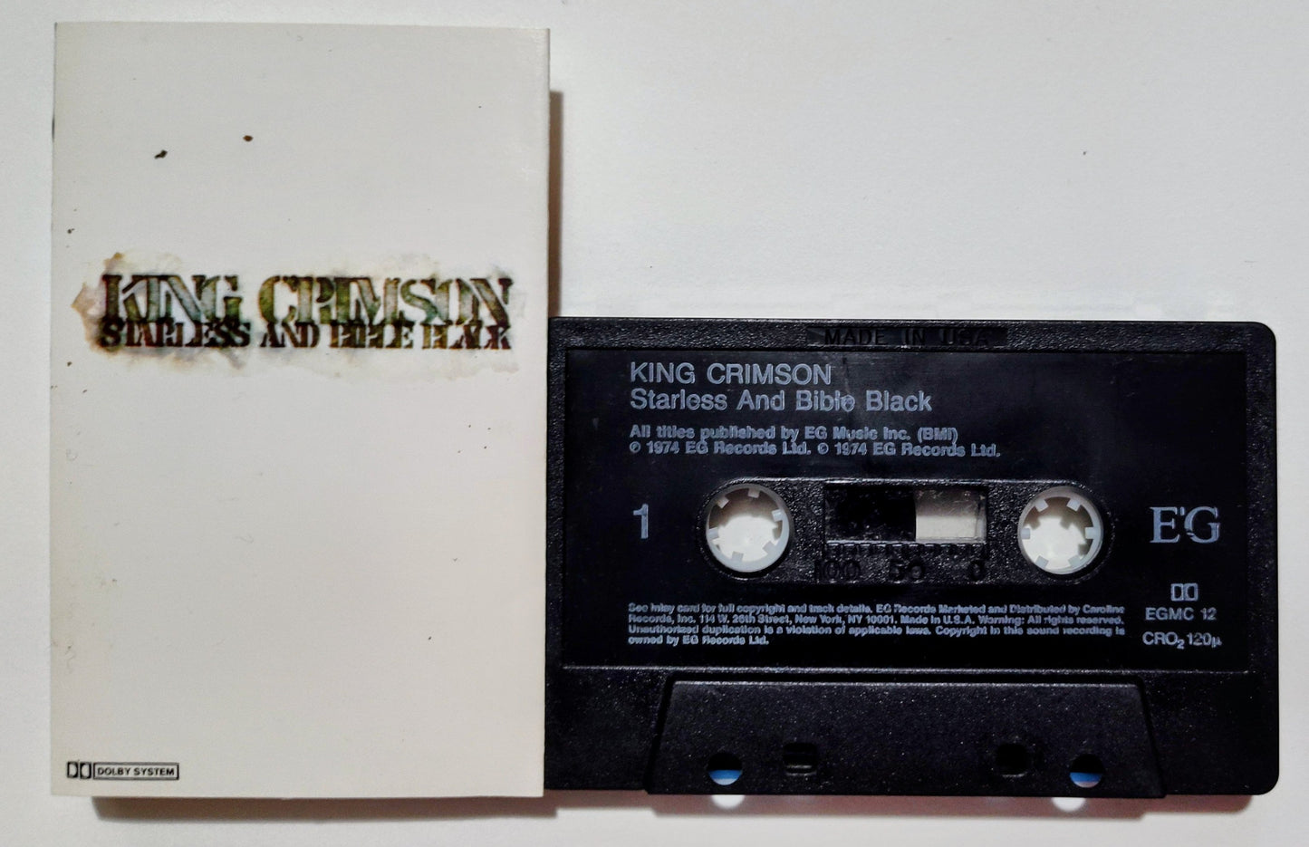 King Crimson - "Starless And Bible Black" - CASSETTE TAPE (Black shell; Chrome; DOLBY Stereo) VG+/VG+