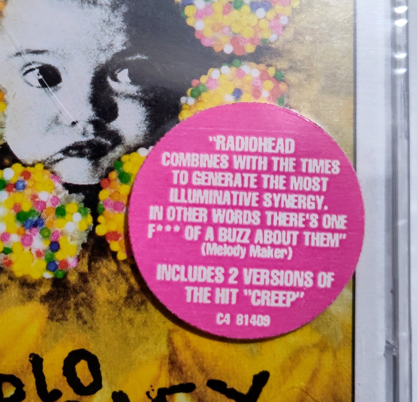 Radiohead - "Pablo Honey" - CASSETTE TAPE (DOLBY HX PRO) NM/M (Sealed w/ hype sticker; Drill hole in upper spine; scratchy cellophane)