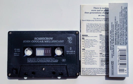 John Cougar Mellencamp - "Scarecrow" - CASSETTE TAPE (Canada; black shell; DOLBY) VG+/VG+