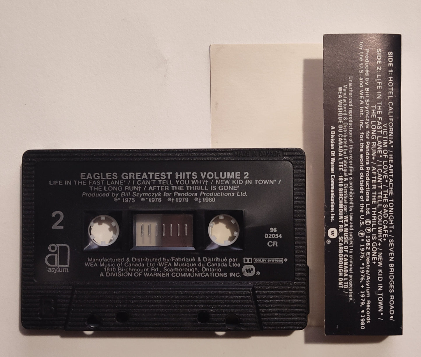 Eagles - "Greatest Hits 2" - CASSETTE TAPE (Canada; black shell; DOLBY) VG+/VG+