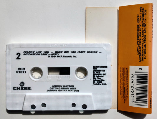 Johnny Guitar Watson - "Gettin' Down With" - CASSETTE TAPE VG+/VG+ (Spine slightly lightstruck)