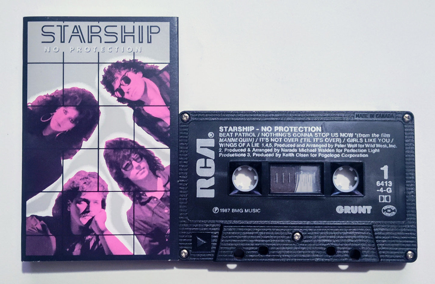 Starship - "No Protection" - CASSETTE TAPE (BMG; Canada; black shell; DOLBY) VG+/VG+
