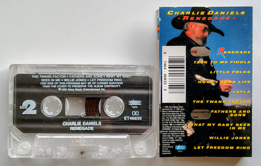 Charlie Daniels - "Renegade" - CASSETTE TAPE (DOLBY)VG+/NM