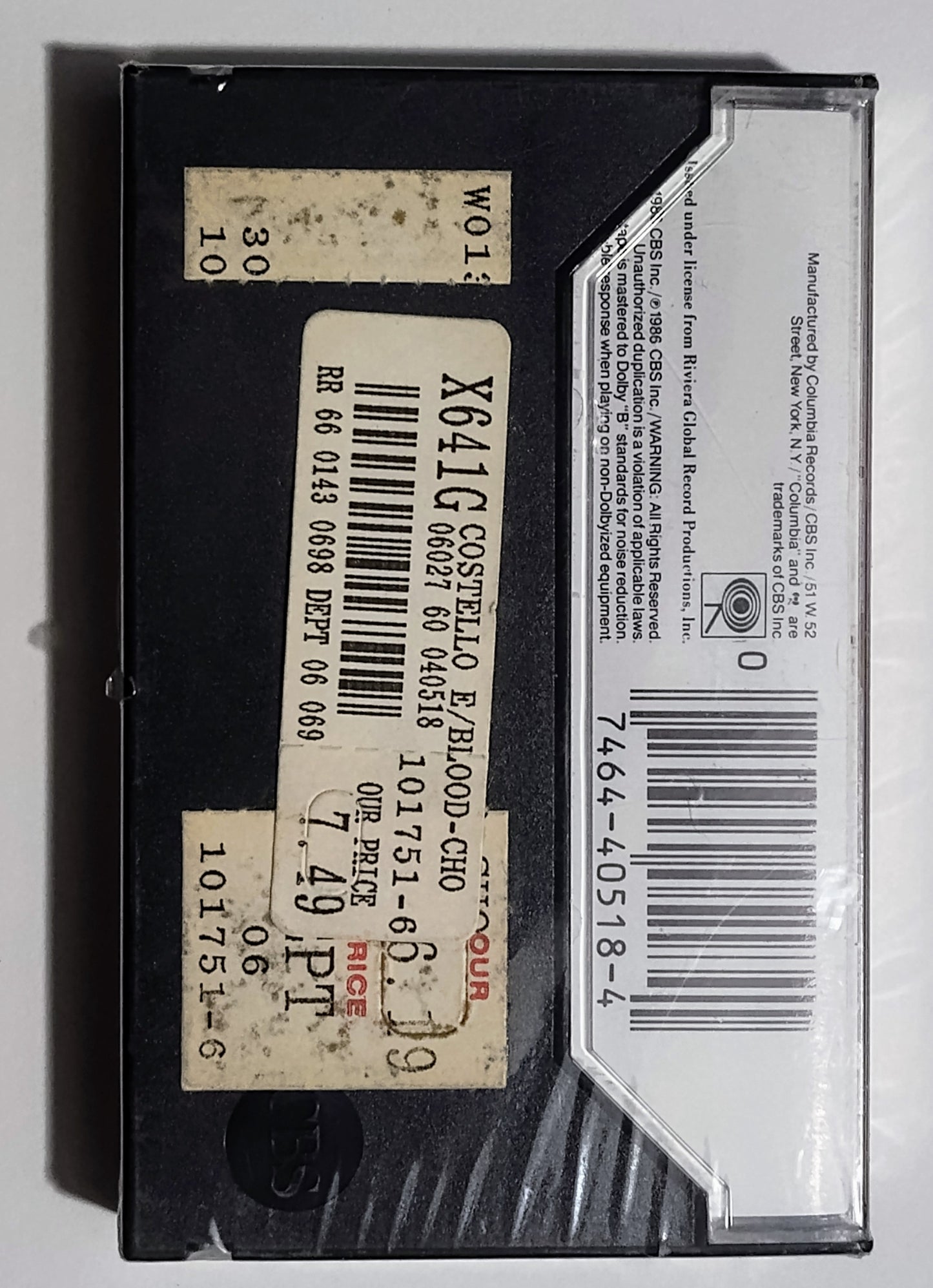 Elvis Costello And The Attractions - "Blood And Chocolate" - CASSETTE TAPE NM/M (Sealed; small cracks in front of case)