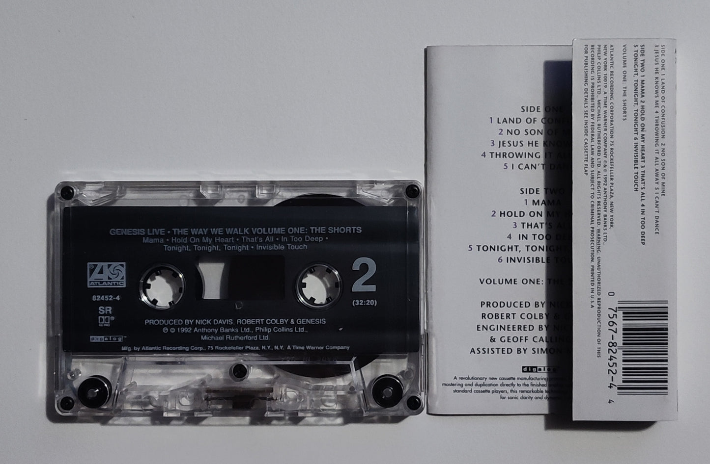 Genesis - "Live The Way We Walk Volume 1: The Shorts" - CASSETTE TAPE (SR; DIGalog; DOLBY HX PRO) VG+/VG+