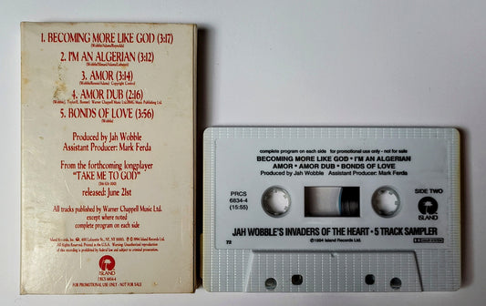 Jah Wobble's (PIL) Invaders Of The Heart - "5-track Take Me To God Sampler" - CASSETTE TAPE VG/VG