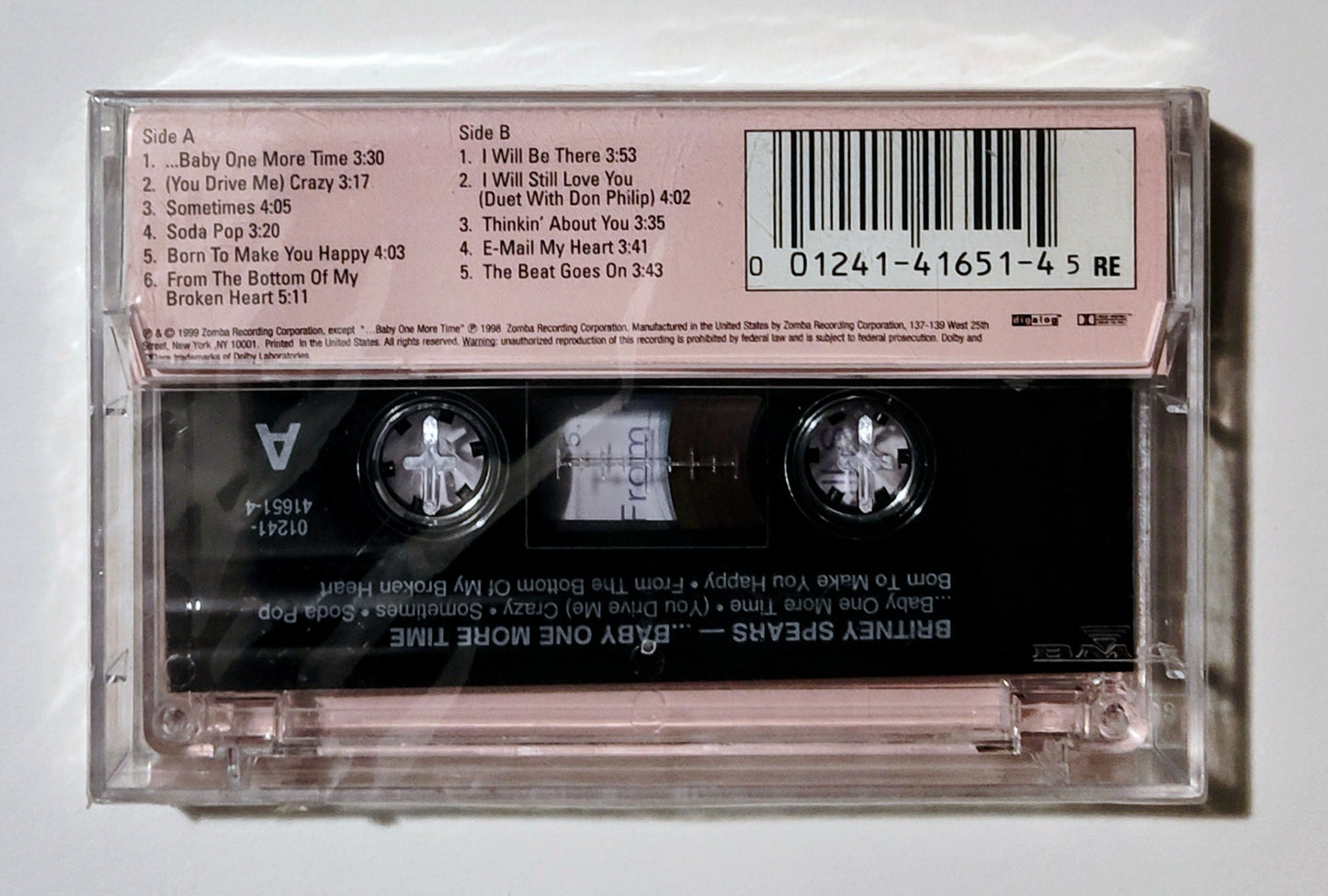 Britney Spears - "...Baby One More Time" - CASSETTE TAPE M/M (Sealed with hype sticker; Original copy! Not the reissue; no cuts)