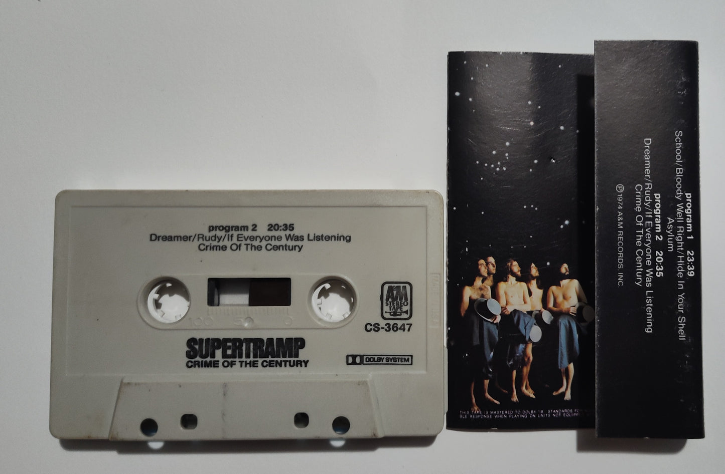 Supertramp - "Crime Of The Century" - CASSETTE TAPE (DOLBY) VG+/VG+