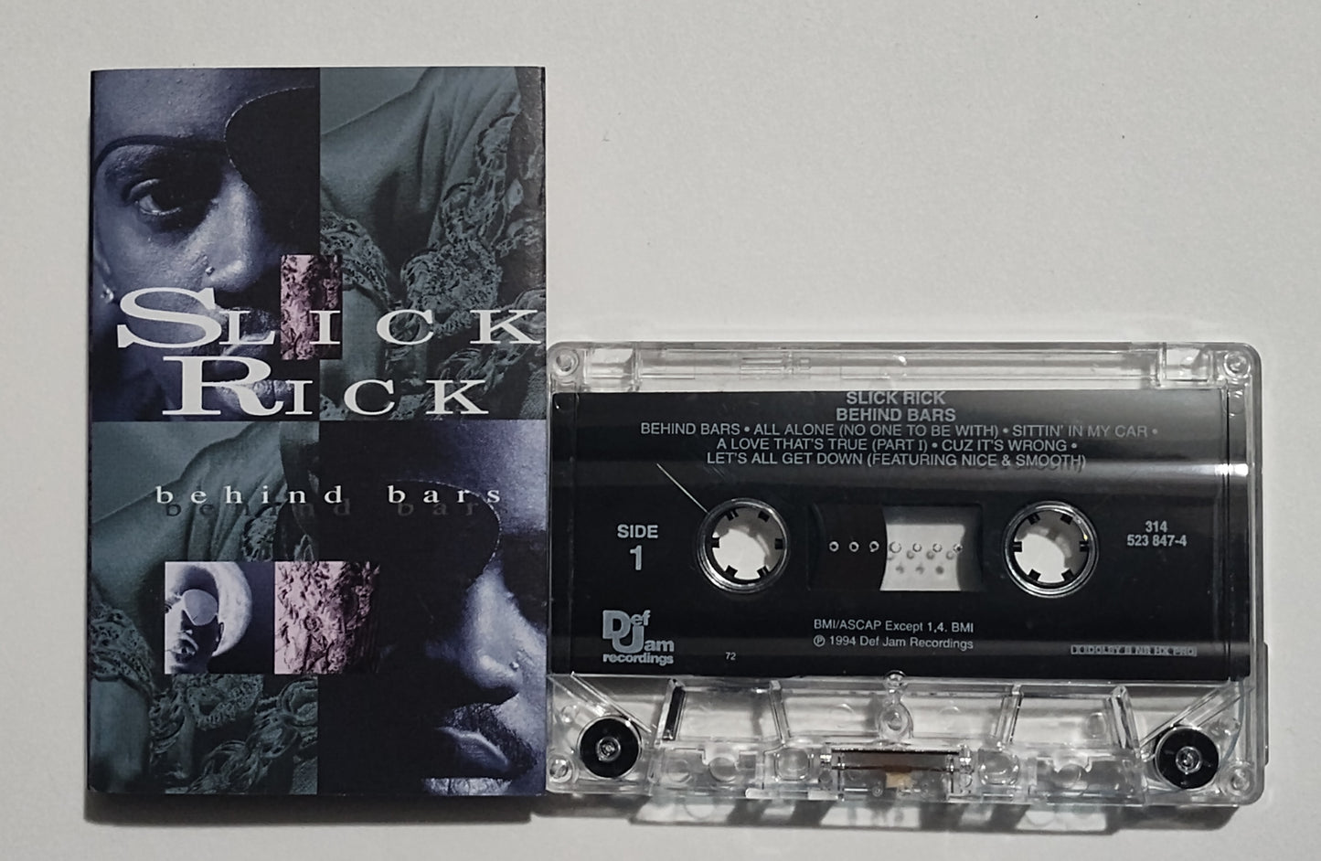 Slick Rick - "Behind Bars" - CASSETTE TAPE (DOLBY HX PRO B NR) VG+/VG+