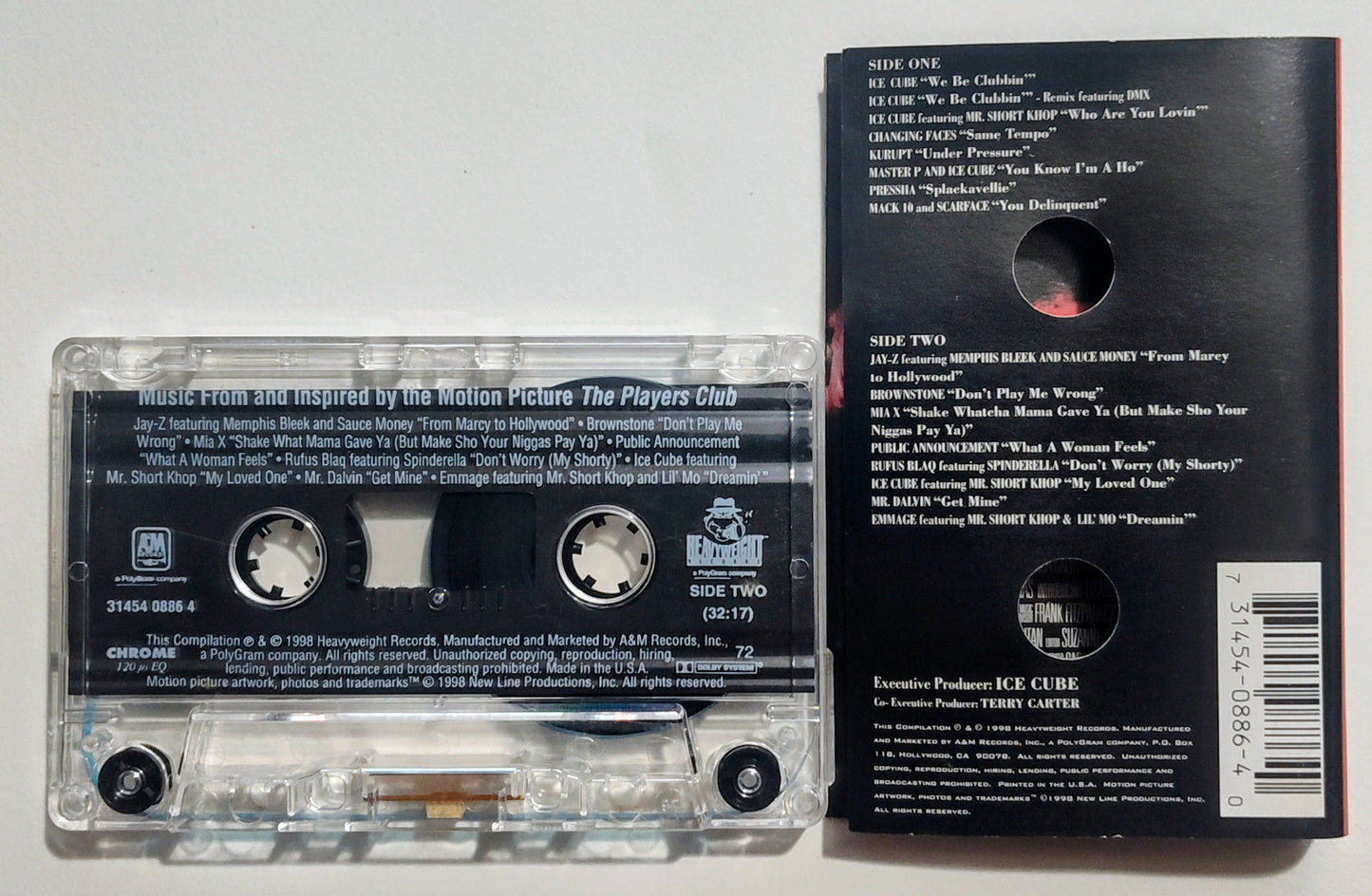 Various Artists - "The Players Club Soundtrack" - CASSETTE TAPE VG+/VG+