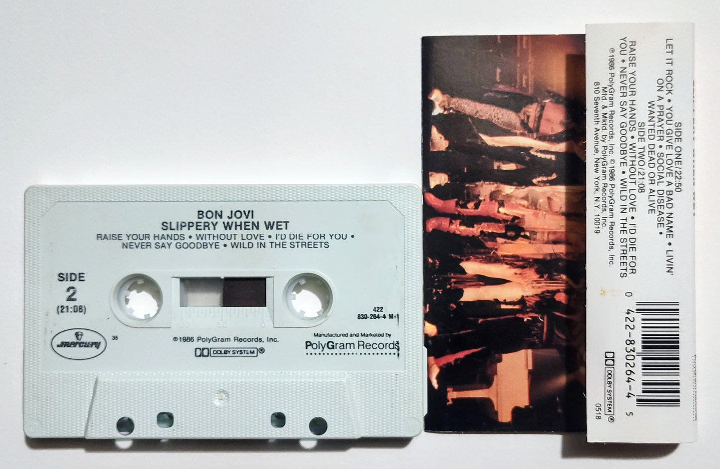 Bon Jovi - "Slippery When Wet" - CASSETTE TAPE (DOLBY) VG+/VG