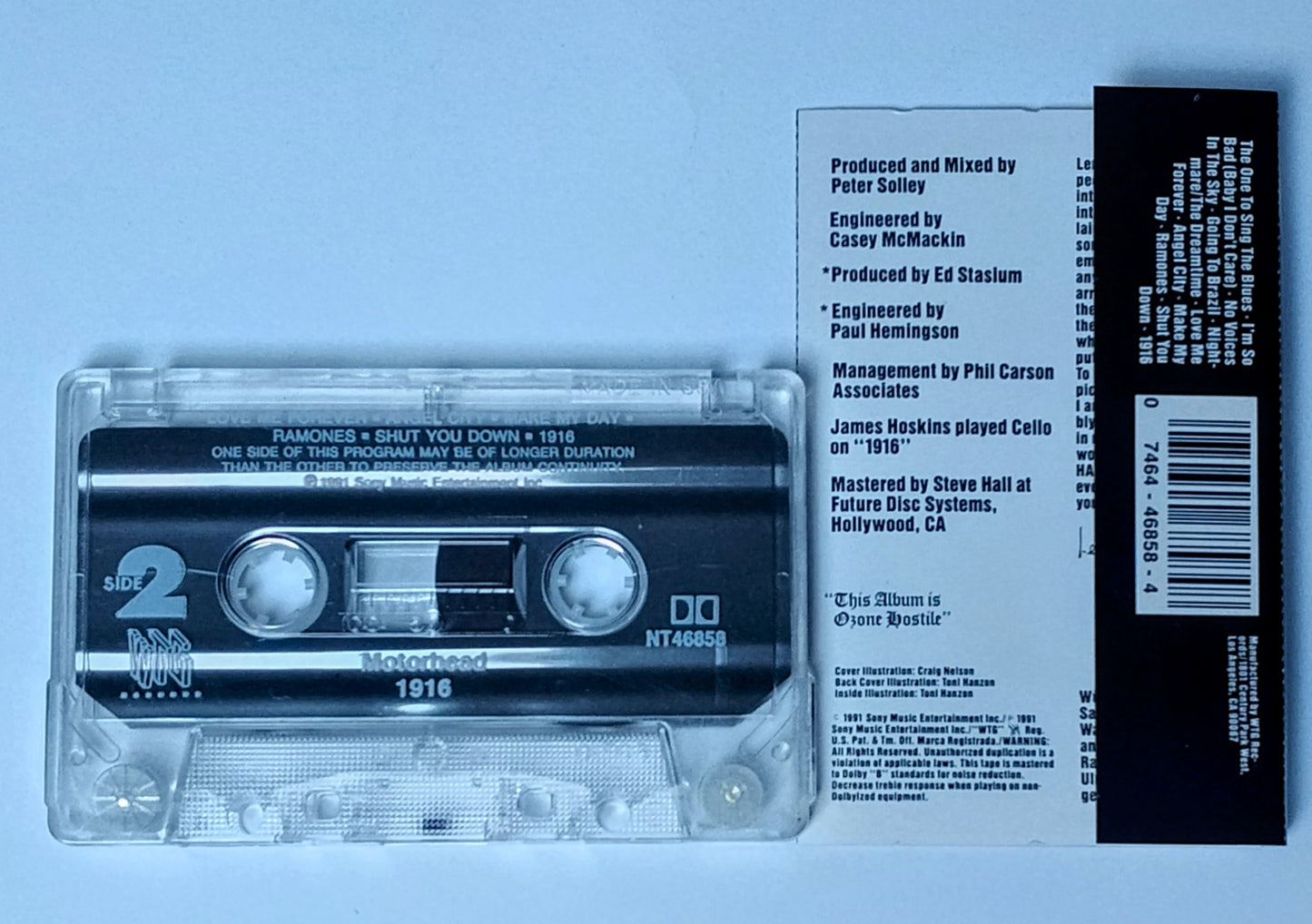 Motörhead - "1916" - CASSETTE TAPE (DOLBY) VG+/VG+