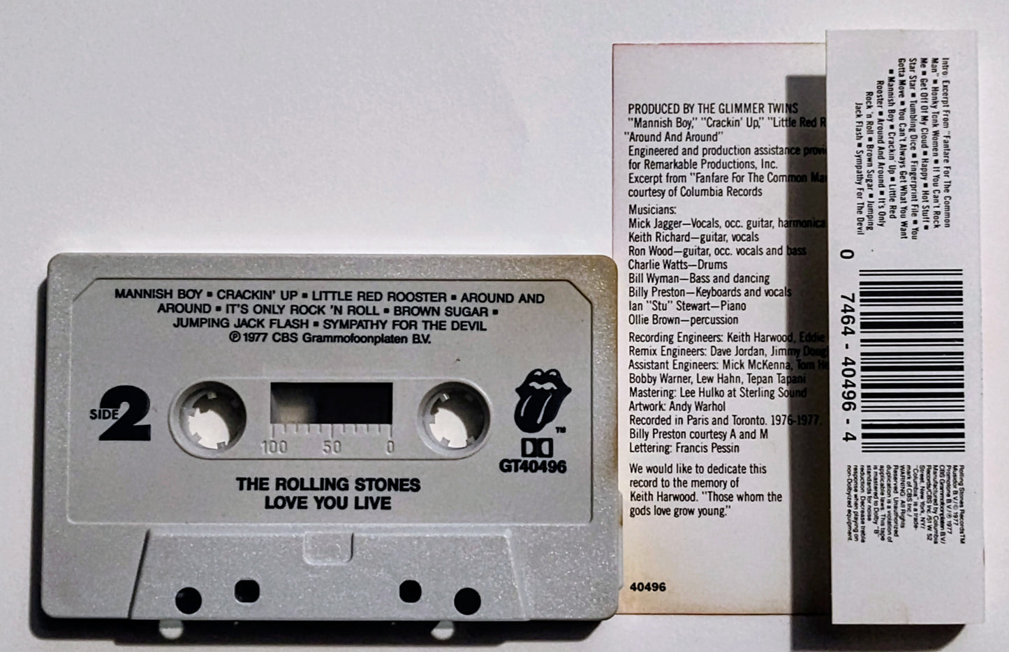 Rolling Stones - "Love You Live" - CASSETTE TAPE (DOLBY) VG+/VG